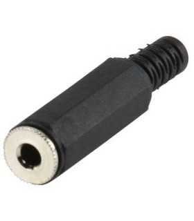 Conector jack stereo 3.5mm mama cu protectie cablu Well