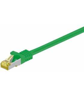 Cablu patch SFTP CAT7 0.25m verde 2x RJ45 cupru ecranat Goobay