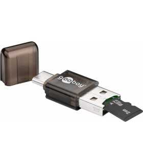 Cititor de carduri USB C USB 2.0 Micro SD Micro SDHC Micro SDXC Goobay