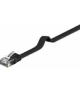 Cablu UTP CAT6 plat mufat 0.5m negru patchcord cupru 2x RJ45 Goobay