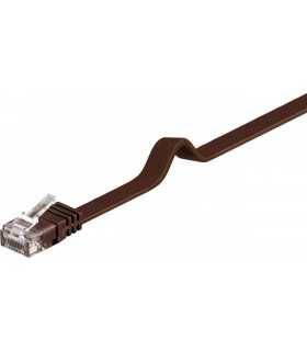 Cablu UTP CAT6 plat mufat 2m patch cord maro Goobay