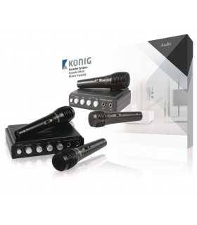 Mixer karaoke cu 2 microfoane negru Konig