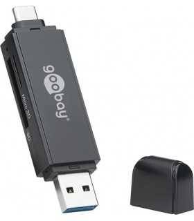 Cititor de card 2in1 USB 3.0 - USB C SDXC SDHC microSD SD Goobay