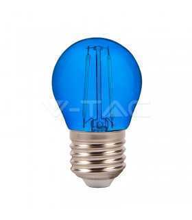Bec LED G45 E27 2W cu filament lumina albastra V-TAC