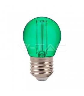 Bec LED G45 E27 2W cu filament lumina verde V-TAC