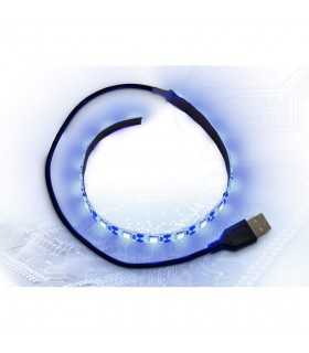 Banda LED Inter-Tech albastra Strip 30cm USB