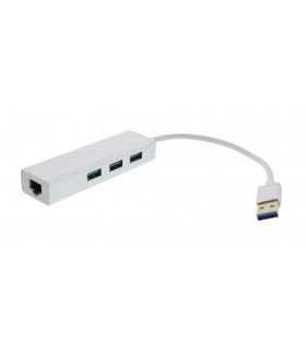 Adaptor USB 3.0 - Gigabit Ethernet si 3x USB 3.0 Well