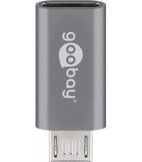 Adaptor USB Type C mama la micro USB 2.0 Tip B tata gri Goobay