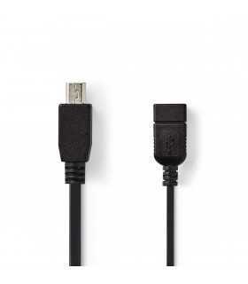 Cablu de date case de marcat fiscale USB 2.0 A mama - mini USB 5 pini tata OTG 0.2m Nedis