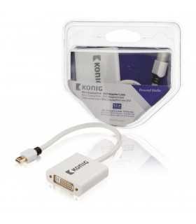 Cablu adaptor Mini DisplayPort - DVI DisplayPort tata - DVI mama 0.2m alb Konig