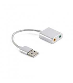 Cablu adaptor USB 2.0 - placa de sunet audio 7.1 virtual 10cm aluminiu WELL