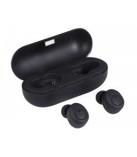 Casti mini Bluetooth cu microfon HMP 12E05 AIRBUDS negru Trevi