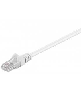 Cablu UTP cat5e mufat 0.5m patch cord alb Goobay