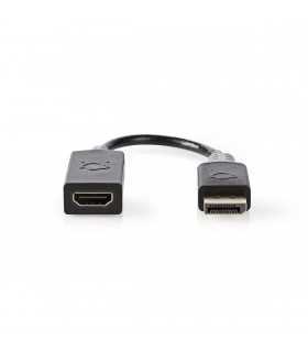 Cablu adaptor 4K DisplayPort v1.2 tata - HDMI mama 0.2m gri Nedis