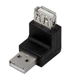 Adaptor USB 2.0 A mufa tata - USB A soclu mama in unghi LOGILINK