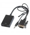 Cablu adaptor VGA +JACK 3.5 mm - HDMI tata-mama 0.1m