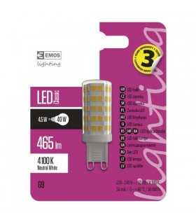 Bec LED G9 230V 4.5W 4100K alb mediu 465lm EMOS