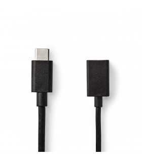 Cablu USB 3.0 mama - USB Type C tata 0.15m negru NEDIS