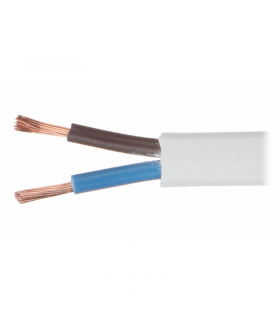 Cablu electric bifilar dublu-izolat 2x0.5mm plat alb MYYUP