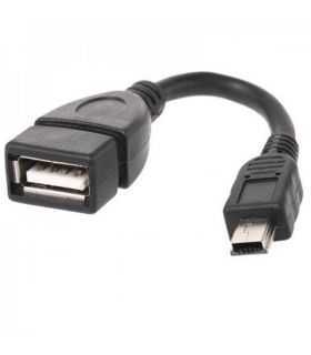 Cablu adaptor OTG mini USB 5 pini tata la USB A mama 10cm pentru casele de marcat fiscale