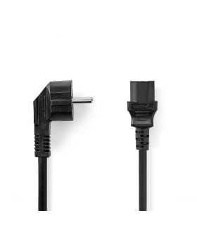 Cablu de alimentare PC UPS Schuko tata cotit - IEC-320-C13 2m cupru 10A negru Nedis