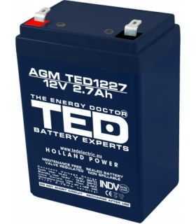 Acumulator plumb acid AGM 12V 2.7Ah F1 (4.8mm) TED1227F1