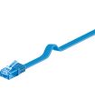 Cablu plat Cat6A UTP 1m 500MHz RJ45 cupru albastru Goobay