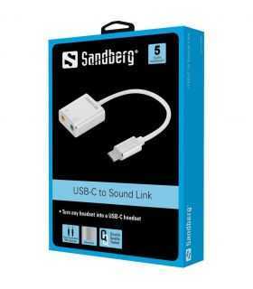 Adaptor sunet USB TYPE C - Sound Link Sandberg 136-26 2x 3.5mm