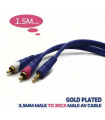 Cablu audio Jack 3.5 mm la 2x RCA 1.5m aurit