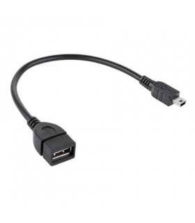 Cablu adaptor OTG USB mama la mini USB tata 20cm Cabletech