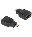 Adaptor micro HDMI la HDMI mama aurit negru