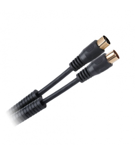 Cablu RF video negru cu mufe aurite 1.8m
