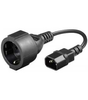 Cablu adaptor Ups-priza IEC320C14 la schuko mama 23cm Goobay