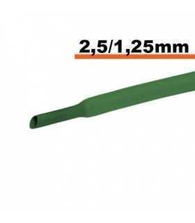 Tub termocontractibil verde 2.5mm/ 1.25mm 0.5m