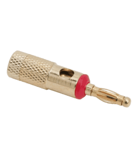 Mufa banana aurita pentru cablu max 4mm inel rosu