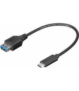 Cablu adaptor OTG USB Type C 3.1 tata - USB 3.0 A mama 0.2m Goobay